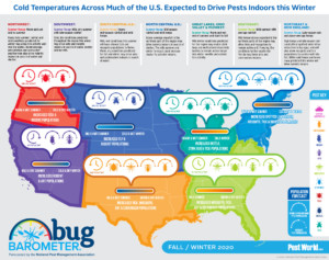 Cold Temperatures Across Much of the U.S. Expected to Drive Pests Indoors this Winter.